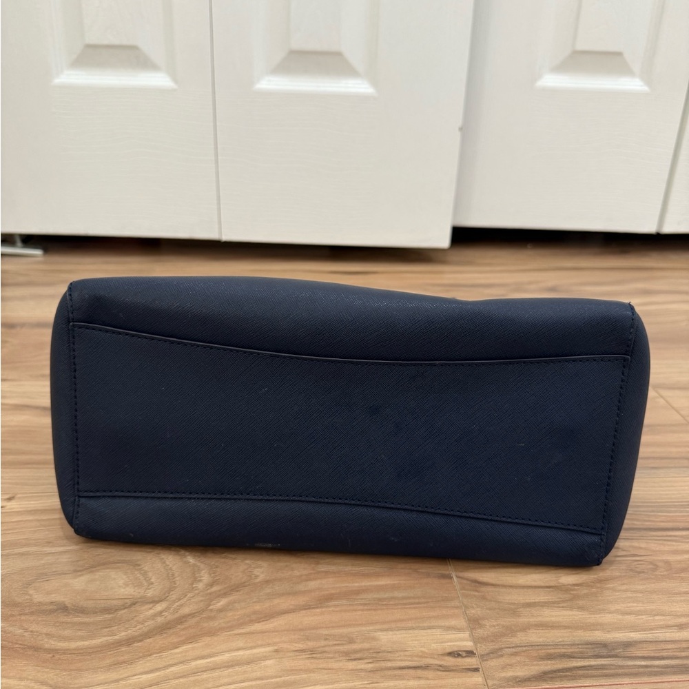 Tory Burch Robinson Tote Bag Elegant Navy Blue - Picture 5 of 9